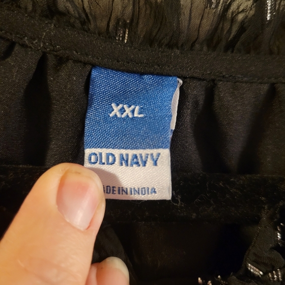 Old Navy black long sleeve dress with silver sparkle/tinsel size XXL knee length - Picture 7 of 8